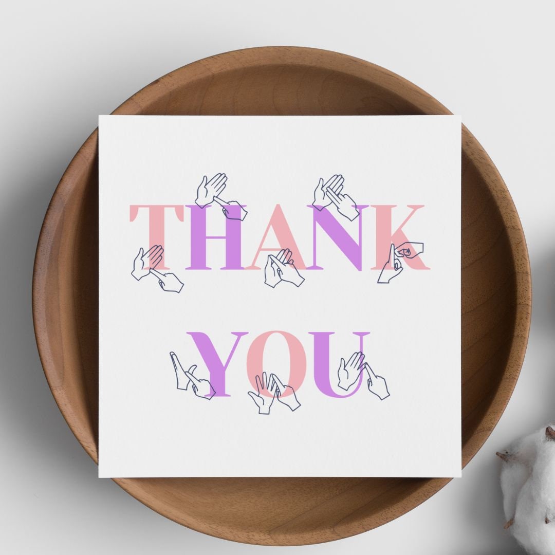 British Sign Language Thank You Card: BSL Teacher Appreciation, friend bsl