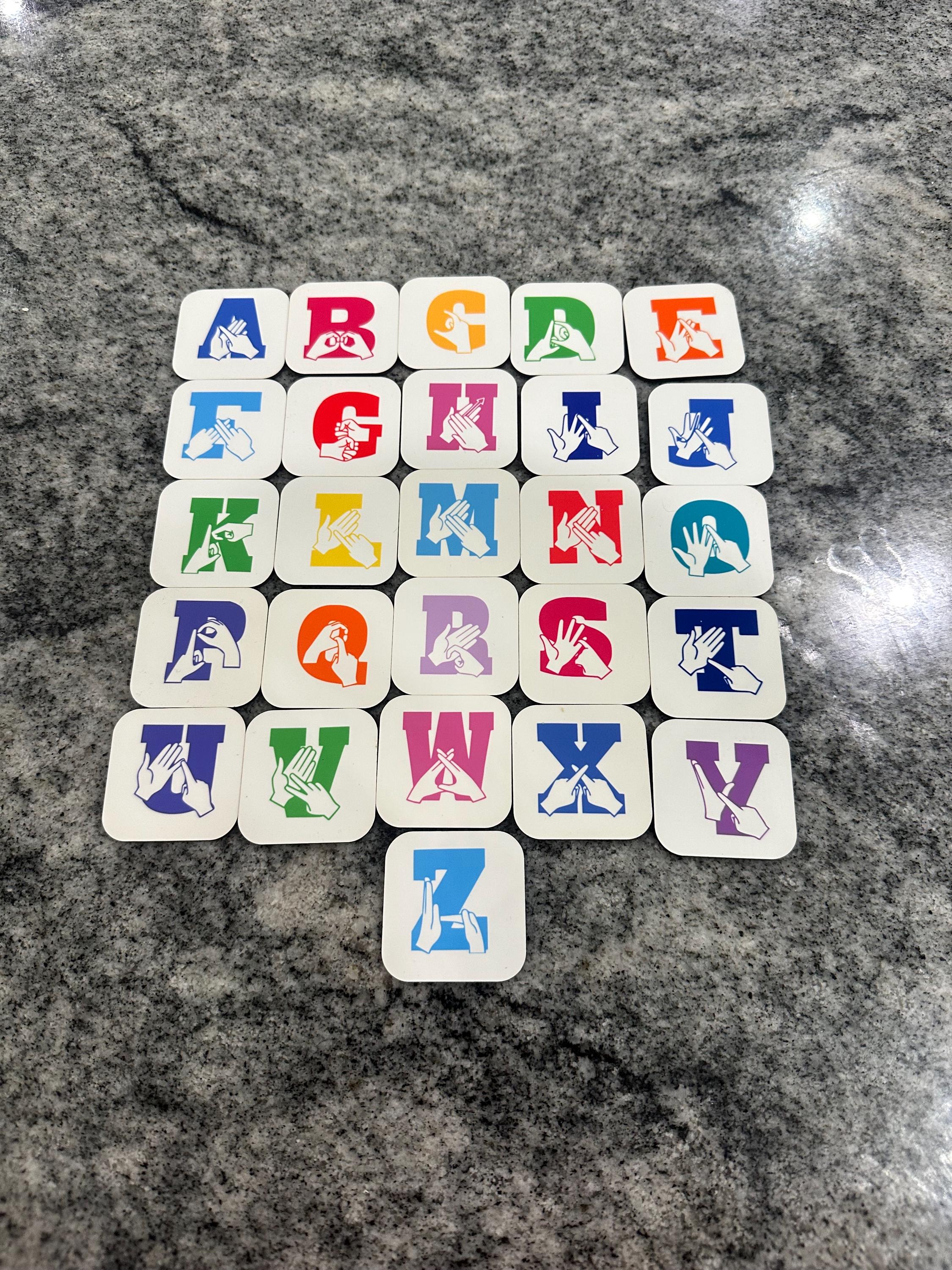British Sign Language Alphabet Magnets | BSL Letter Tiles | Deaf Learning Resource |bsl Fridge Magnets | SEN Education |BSL alphabet,