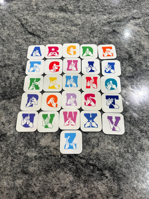 British Sign Language Alphabet Magnets | BSL Letter Tiles | Deaf Learning Resource |bsl Fridge Magnets | SEN Education |BSL alphabet,