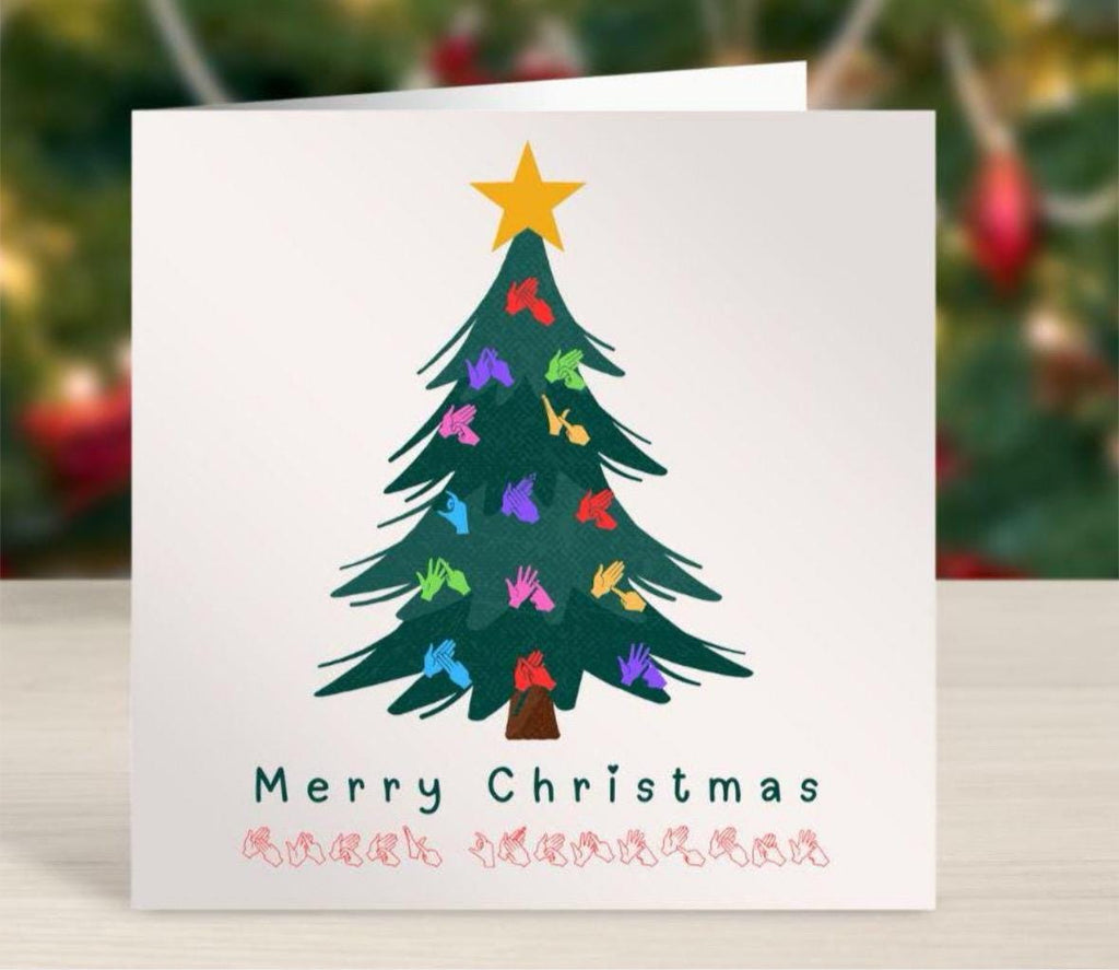 BSL bauble, bsl gift, sign language, bsl decoration, bsl hanging ornament, bsl merry christmas, bsl teacher gift, CSW gift, Deaf aware,