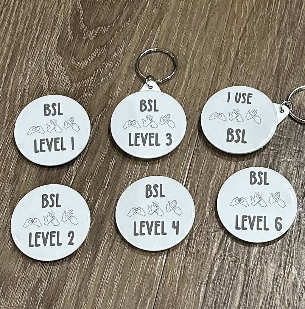 BSL Learner Badge: British Sign Language level 1 2 3 4 5 6 ,