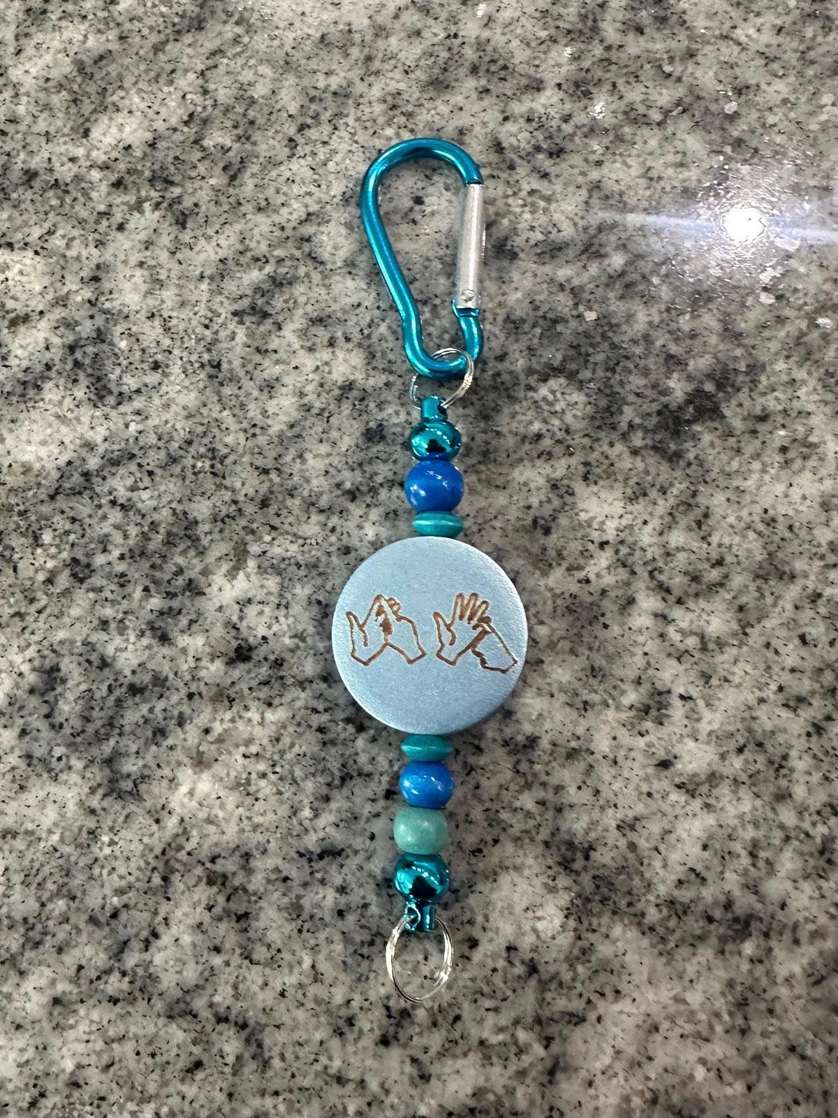 Personalised BSL Keyring: british sign language Engraved bsl Initial,bsl bag Charm, bsl gift,