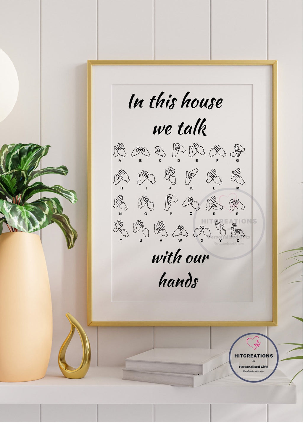 BSL Alphabet classroom Poster: talk with our hands