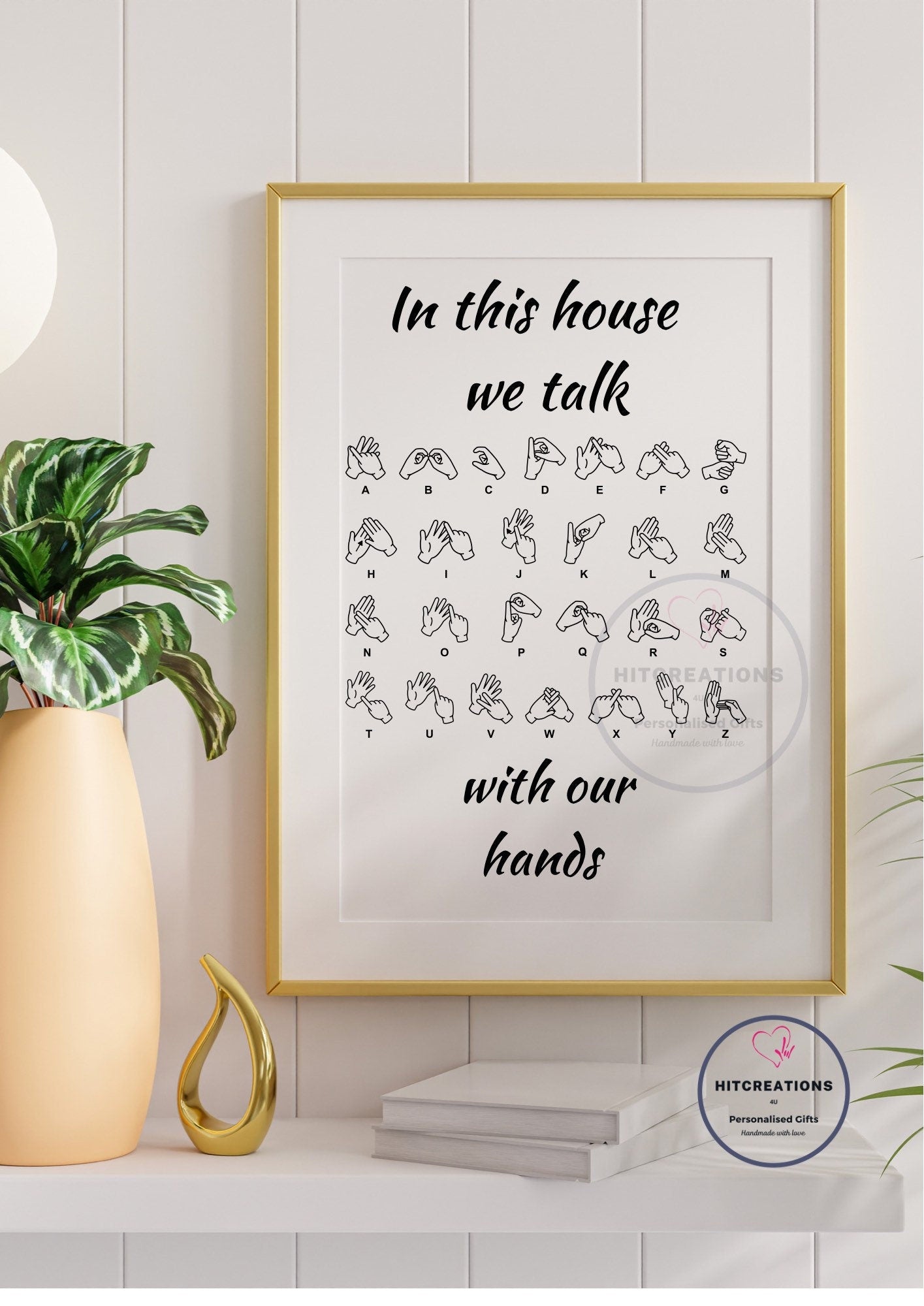 BSL Alphabet classroom Poster: talk with our hands