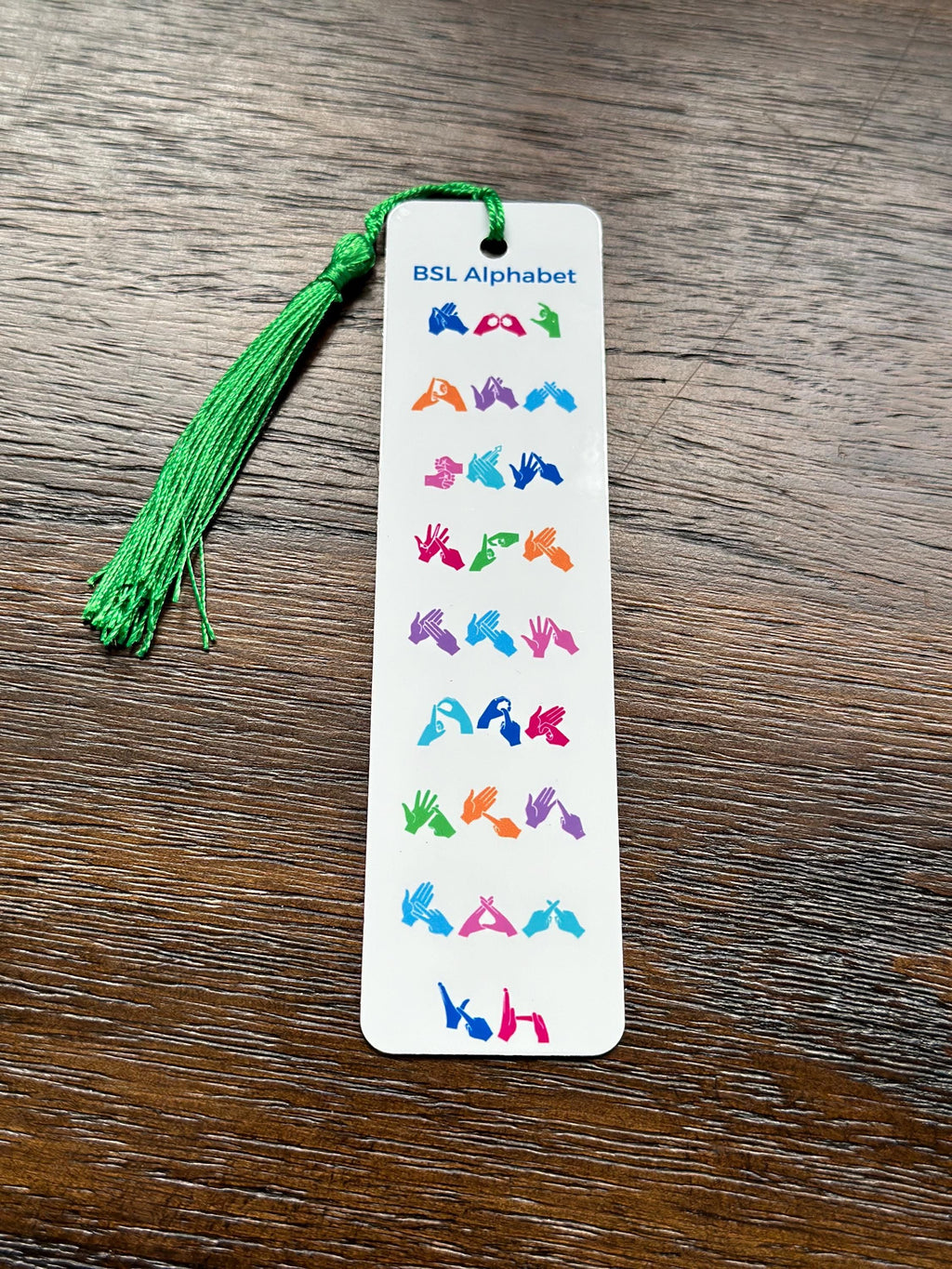 BSL bookmark, bsl Alphabet Bookmark: British Sign Language Learner Gift, bsl teacher gift, bsl learner gift