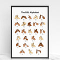 BSL Alphabet Print: British Sign Language Wall Art, different skin tones, BSL ABC