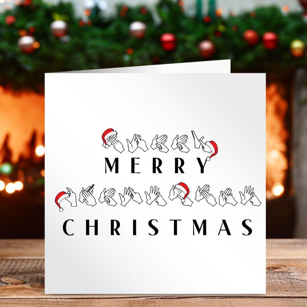 BSL christmas mug, sign language mug, deaf aware, BSL, personalised, unique, British sign language, teacher gift, fingerspelling, xmas mug