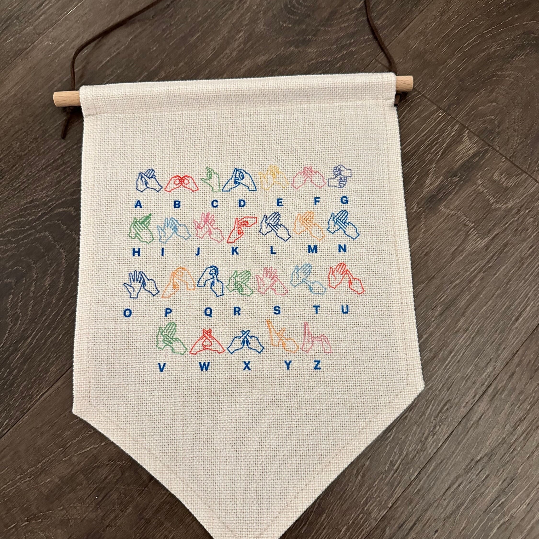 BSL Alphabet Wall Flag: British Sign Language Banner,