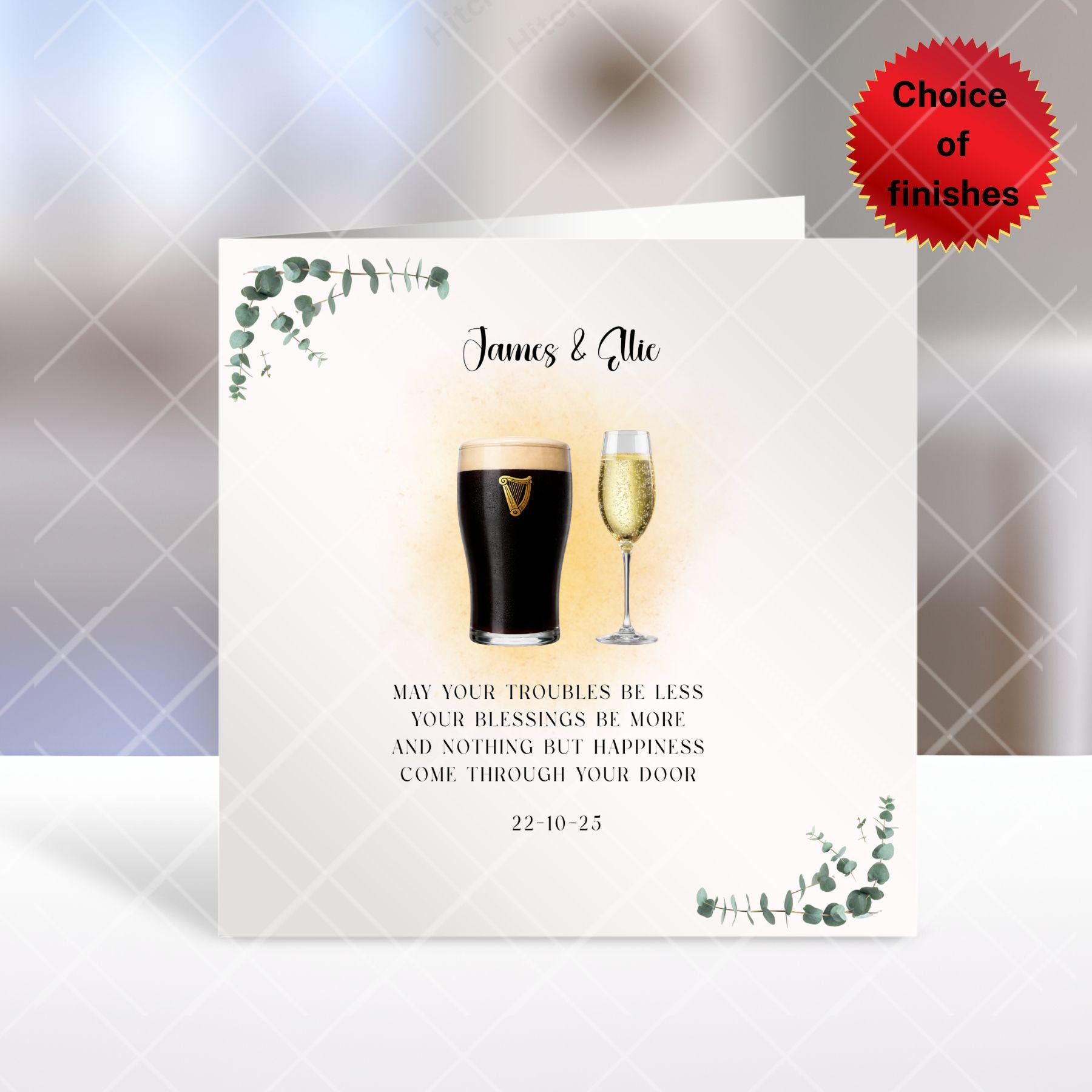Irish Card, irish greetings card, irish birthday card, new home card, good luck card, shamrock, Ireland, irish blessing, irish wedding card
