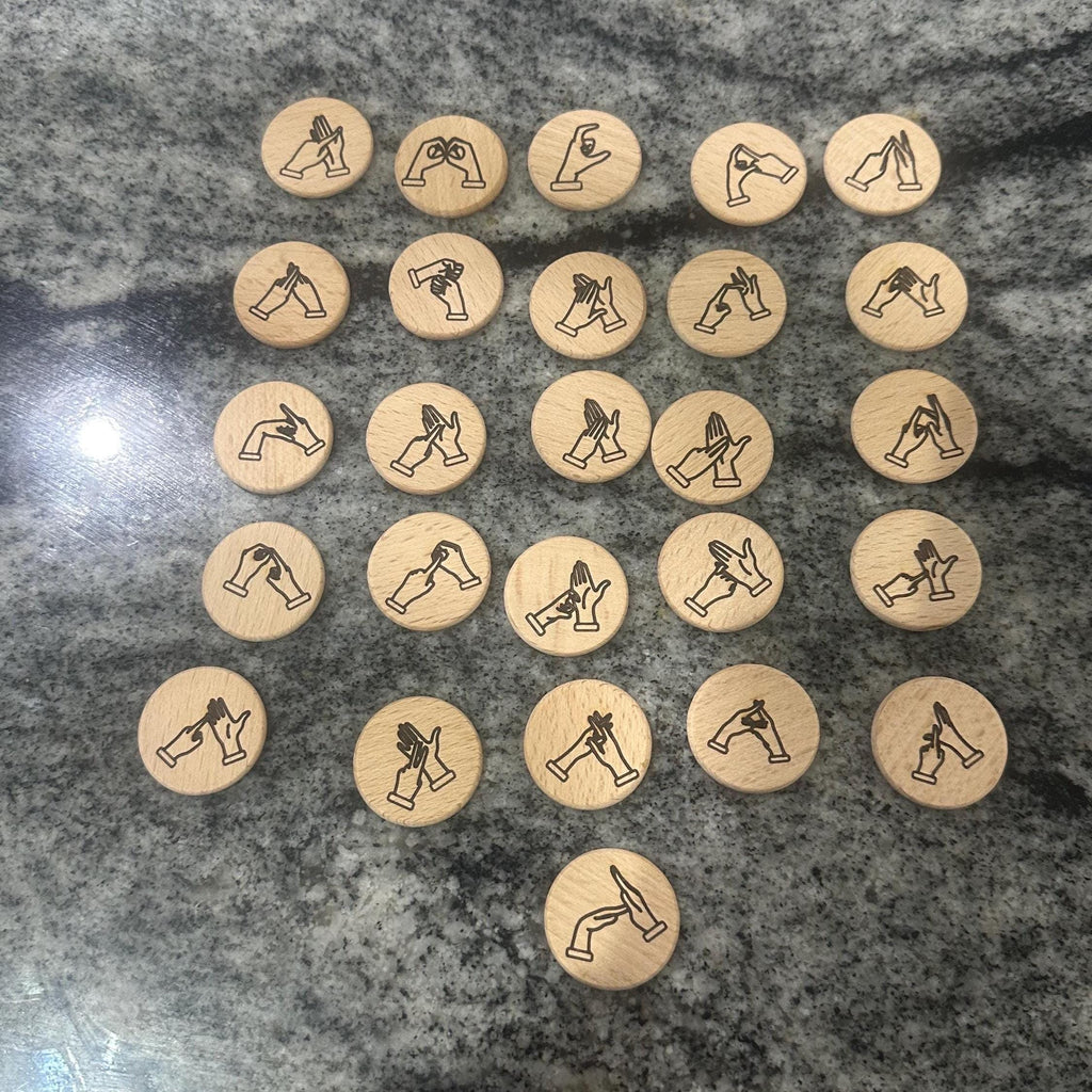 BSL alphabet, British Sign Language Gift, BSL gift, British sign language Alphabet, BSL Learner, bsl tiles, bsl game, left hand bsl alphabet