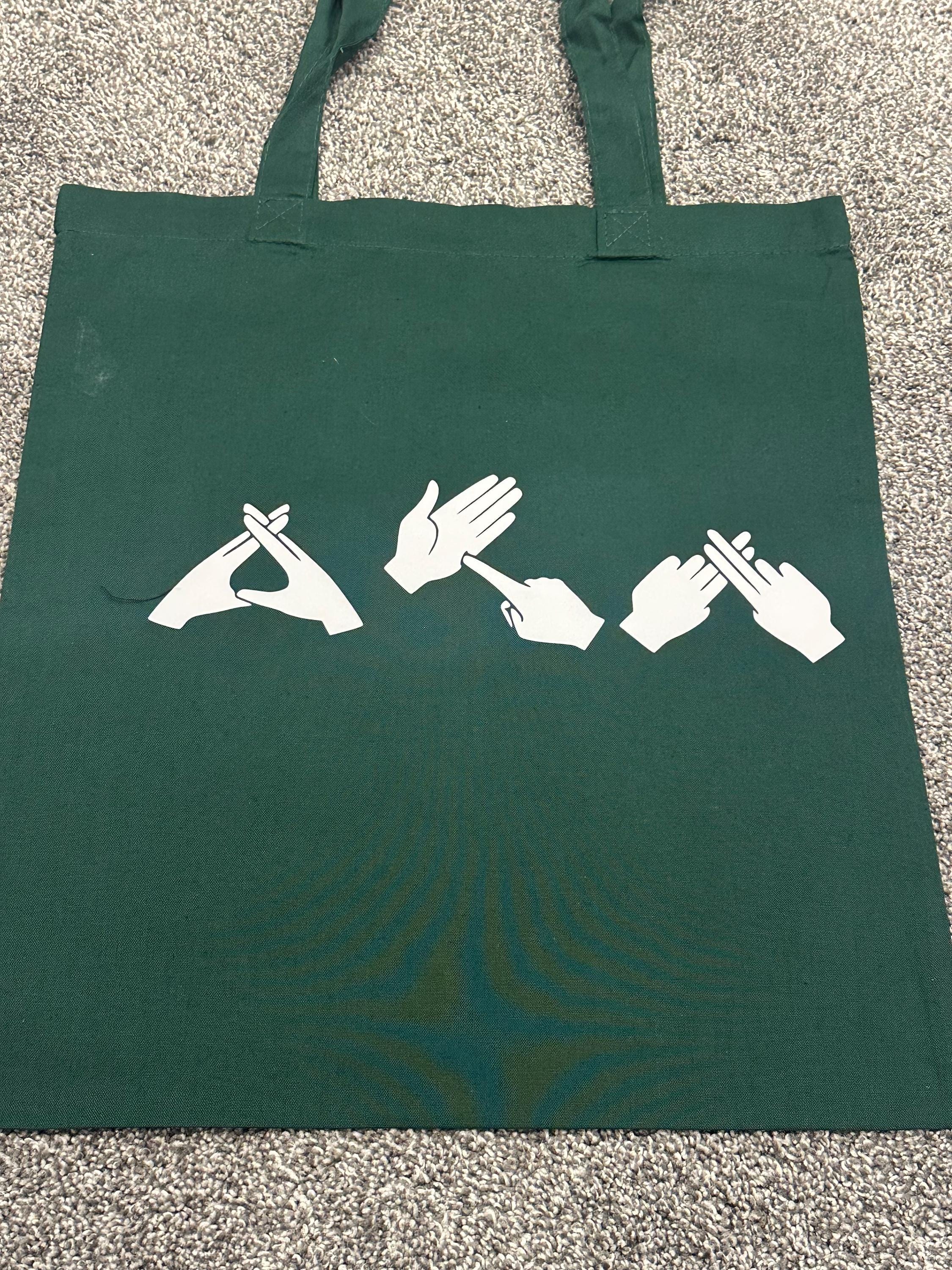 WTF British Sign Language Tote Bag: Deaf Humor Gift, funny bsl bag, bsl gift, what the