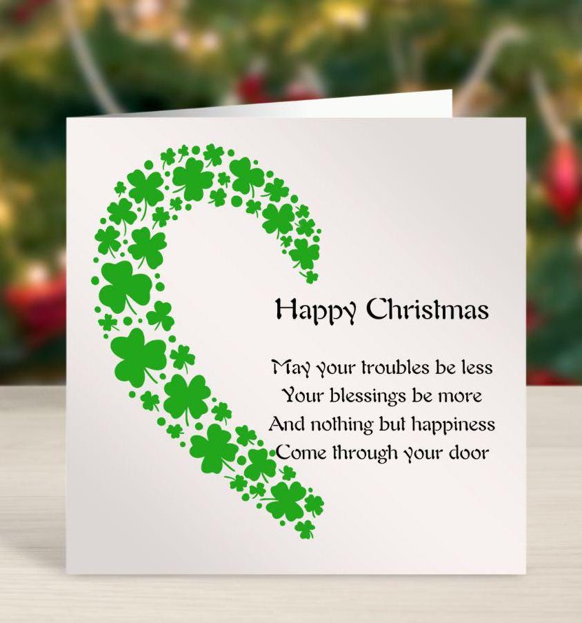 Irish Card, irish greetings card, irish birthday card, new home card, good luck card, shamrock, Ireland, irish blessing, irish wedding card