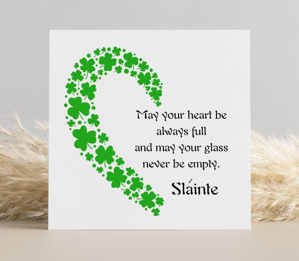 Irish Card, irish greetings card, irish birthday card, new home card, good luck card, shamrock, Ireland, irish blessing, irish wedding card