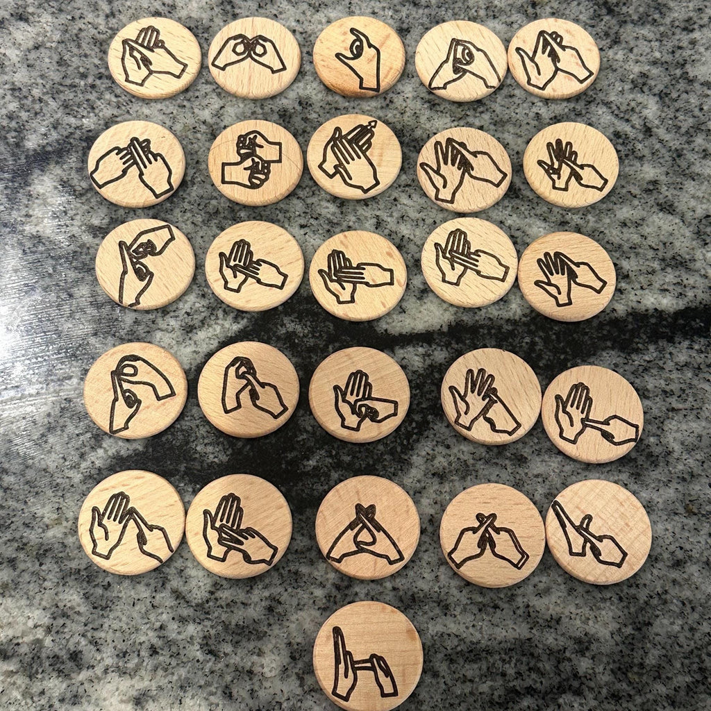 BSL alphabet, British Sign Language Gift, BSL gift, British sign language Alphabet, BSL Learner, bsl tiles, bsl game, left hand bsl alphabet